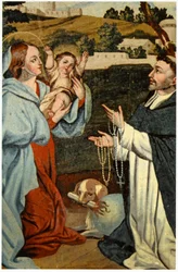 The Virgin Mary presents Jesus to St. Dominic